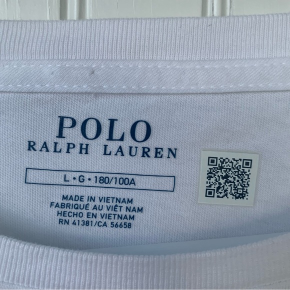 Polo Ralph Lauren (L) White Crew Neck, Long Sleeve Shirt - Picture 3 of 4